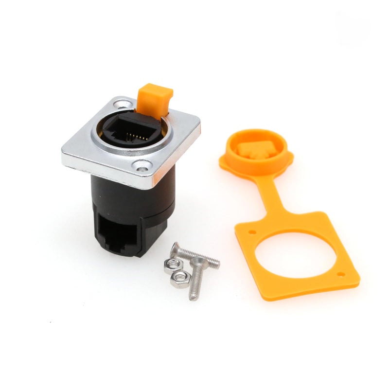 SZRMCC RJ45 Panel Mount Connector Cat5e RJ45 Ethernet Female LAN Module Bulkhead Panel Mount Coupler IP65 Waterproof Connector Socket with DustCap - Image 4